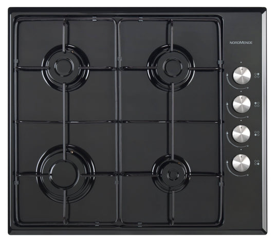 black steel gas hob with 4 burners