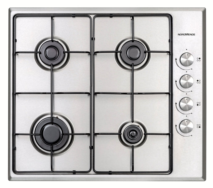 stainless steel gas hob with 4 burners
