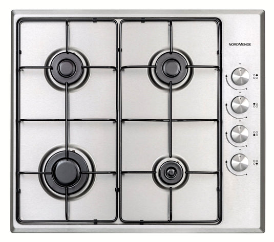 stainless steel gas hob with 4 burners