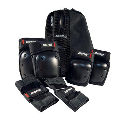 black knee pads, elbow pads and wrist pads protective gear