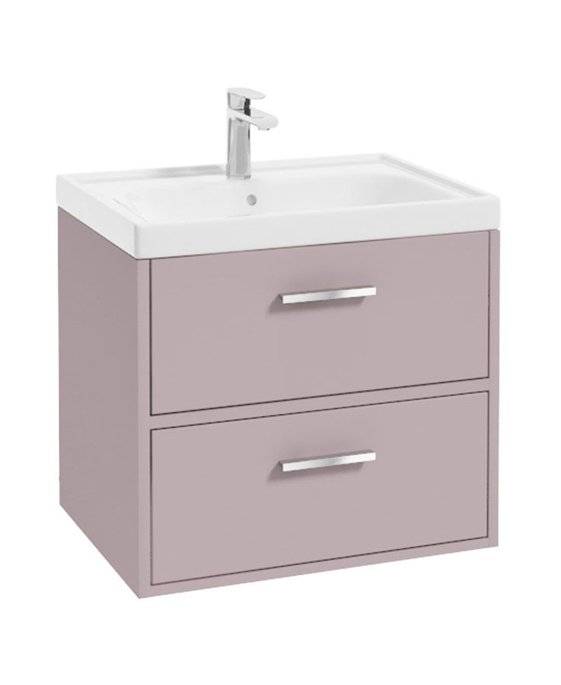 Load image into Gallery viewer, Sonas Finland Wall Hung 60Cm Two Drawer Vanity Unit | Matt Cashmere Pink

