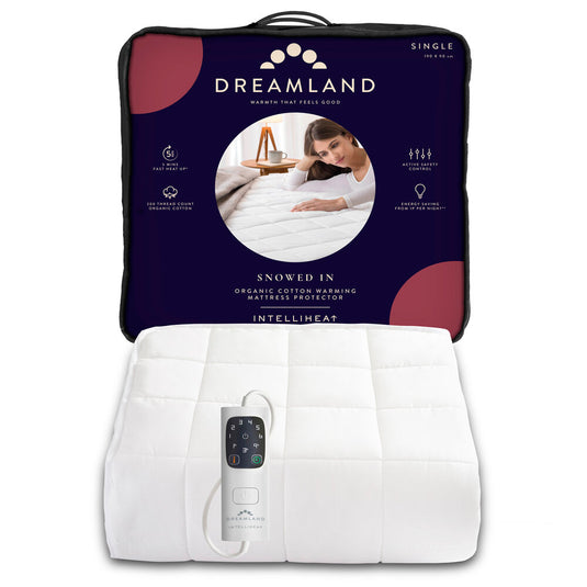 Dreamland Snowed In Organic Cotton Mattress Protector Single | 16886