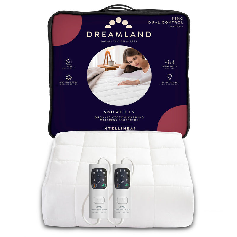 Завантажте зображення в засіб перегляду галереї, Dreamland Snowed In Organic Cotton Mattress Protector Double Dual | 16888
