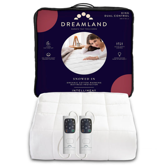 Dreamland Snowed In Organic Cotton Mattress Protector Double Dual | 16888