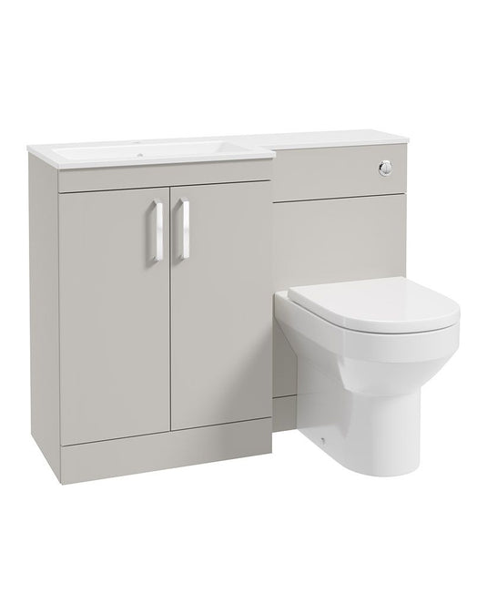 Sonas Corta 110Cm Lh Combination Two Door Unit Morning Mist with Chrome Handles 