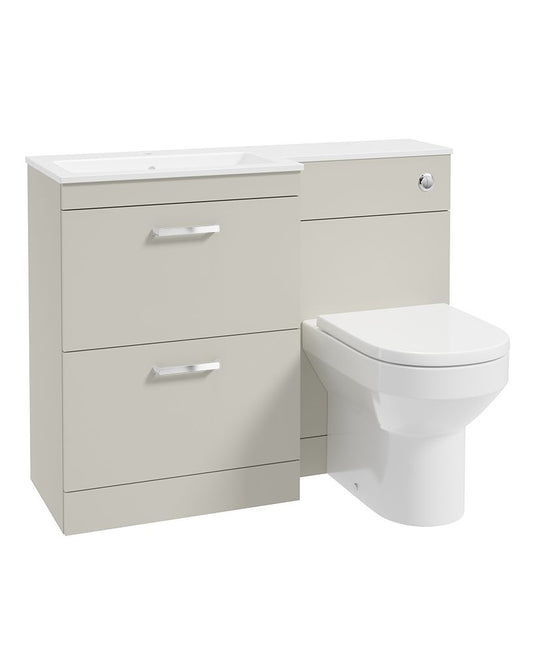 Sonas Corta 110Cm Lh Combination Two Drawer Unit Whispering Willow with Chrome Handles 