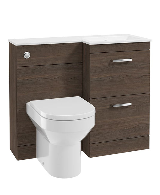 Sonas Corta 100Cm Rh Combination Two Drawer Unit Sable Ash with Chrome Handles 