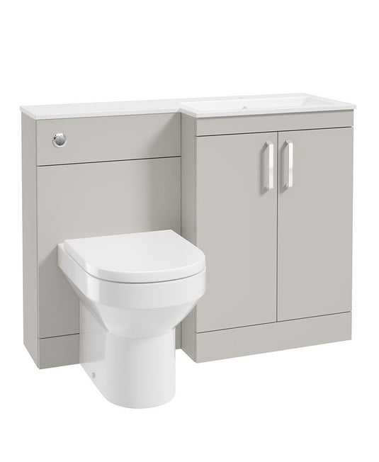 Sonas Corta 110Cm Rh Combination Two Door Unit Morning Mist with Chrome Handles 