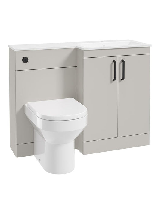 Sonas Corta 110Cm Rh Combination Two Door Unit Morning Mist with Black Handles 