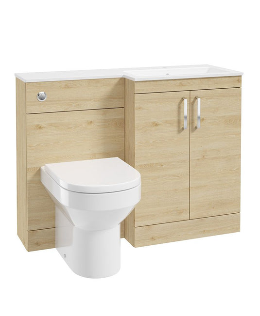 Sonas Corta 110Cm Rh Combination Two Door Unit Honey Oak with Chrome Handles