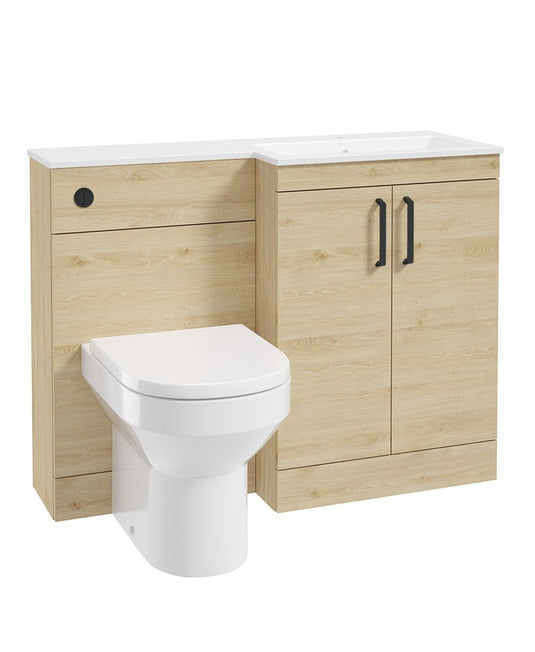 Sonas Corta 110Cm Rh Combination Two Door Unit Honey Oak with Black Handles