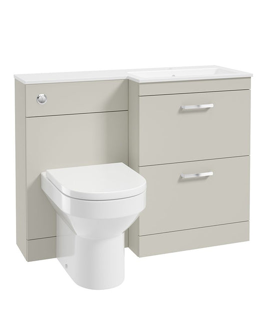 Sonas Corta 110Cm Rh Combination Two Drawer Unit Whispering Willow with Chrome Handles 