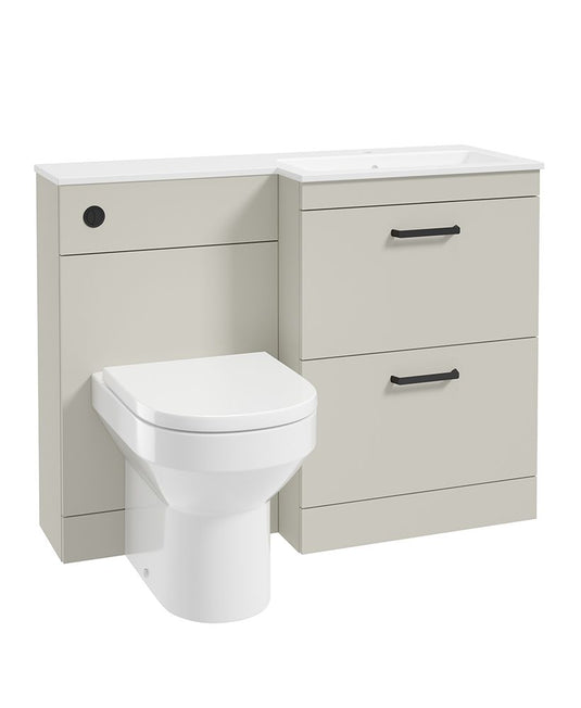 Sonas Corta 110Cm Rh Combination Two Drawer Unit Whispering Willow with Black Handles 