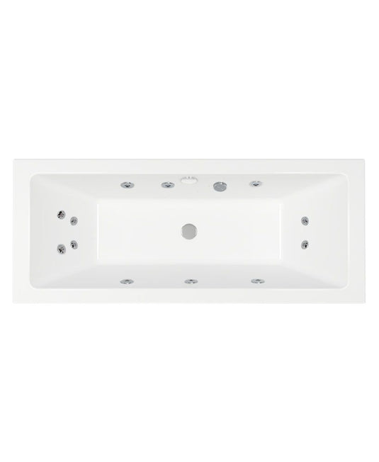 Sonas Cubo 1700X700Mm Double Ended 12 Chrome Jet Whirlpool Bath White
