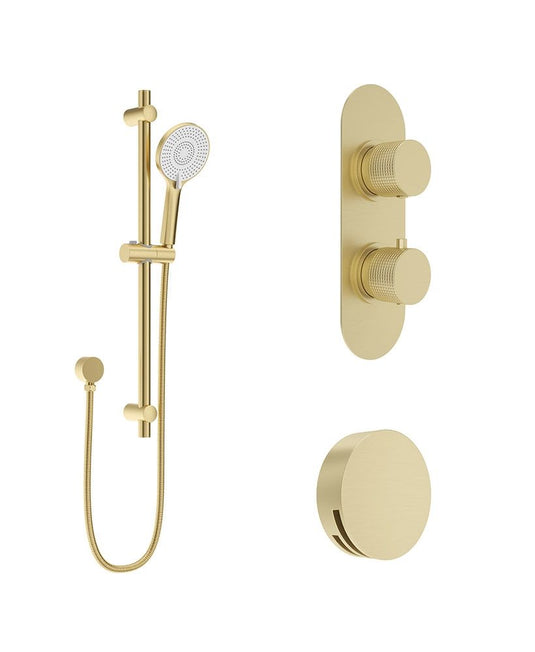 Sonas Alita Knurled Bath Set 1 | Brushed Gold | USH0106