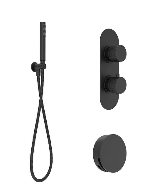 Sonas Alita Knurled Bath Set 2 | Matt Black | USH0109
