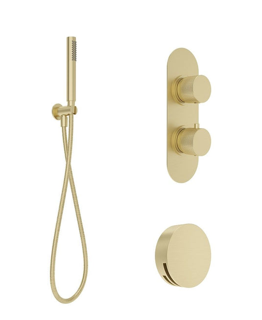 Sonas Alita Knurled Bath Set 2 | Brushed Gold | USH0110