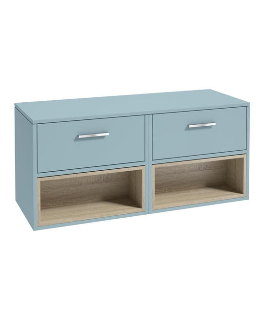 Sonas Malmo Wall Hung Vanity Unit Blue with  Brushed Chrome Handle 