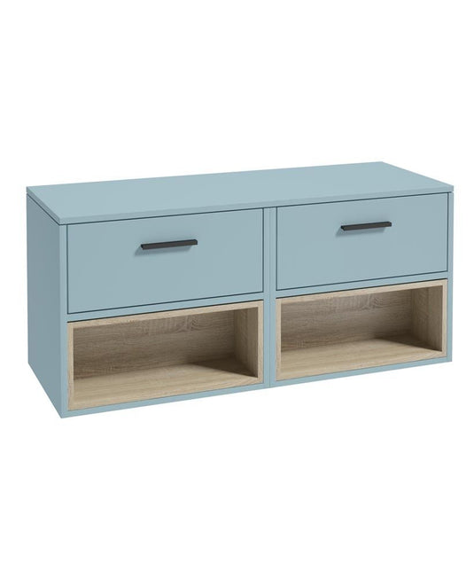 Sonas Malmo Wall Hung 120Cm Vanity Unit Blue with Black Handle