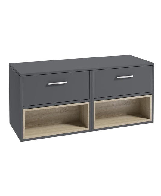 Matt Midnight Grey vanity Unit with  Brushed Chrome Handle