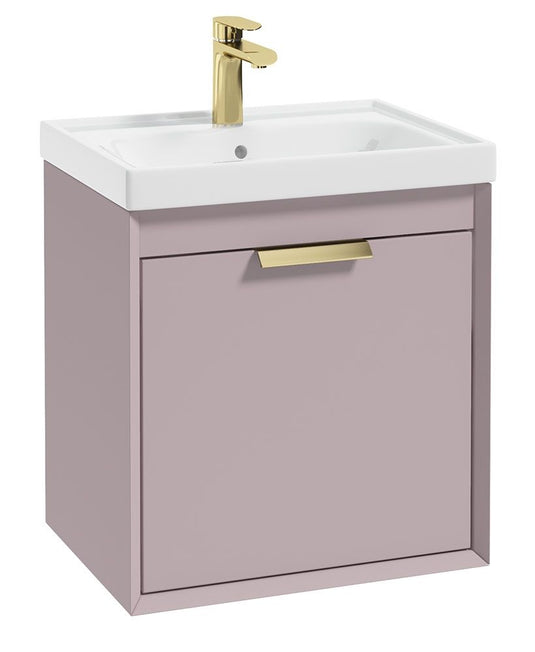 Matt Cashmere Pink vanity unit with gold handle