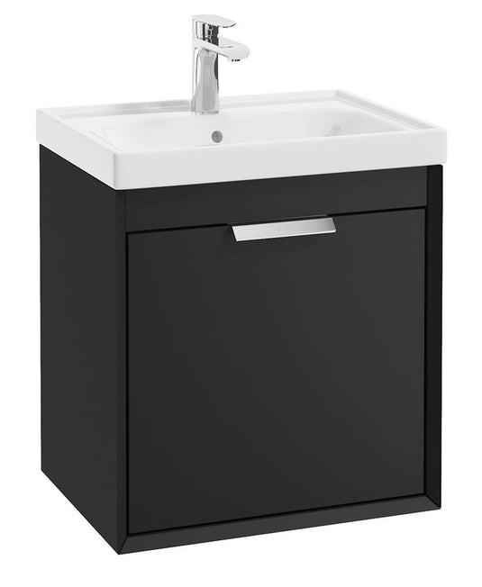 Matt Black vanity unit with Brushed Chrome Handle