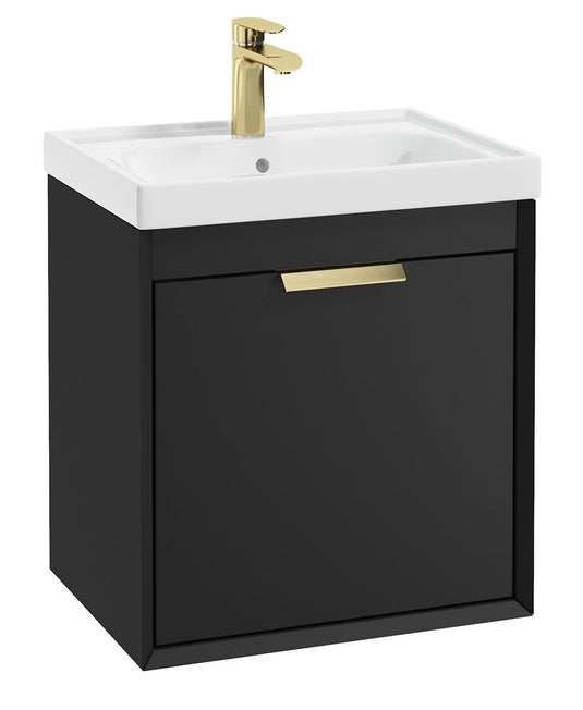 Matt black vanity unit with Brushed Gold Handle