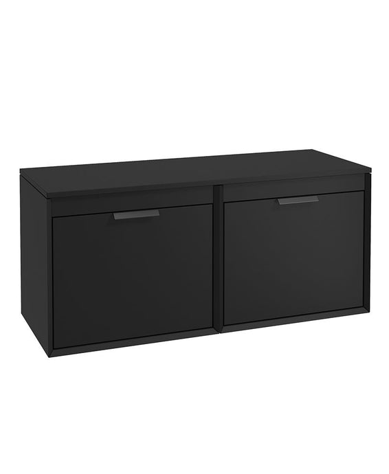 Sonas Fjord Wall Hung 120Cm Four Drawer Countertop Vanity Unit | Matt Black | Matt Black Handle | UF1125