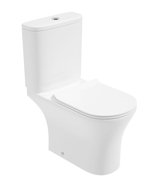 Sonas Peña Rimless Open Back Close Coupled Wc & Sequence Slim Soft Close Seat | USW0429