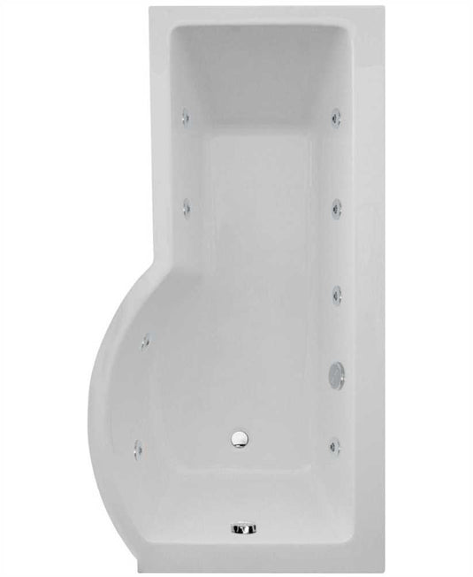 Sonas P Shape 1700X900Mm Right Hand Single Ended 8 White Jet Whirlpool Bath & Panel