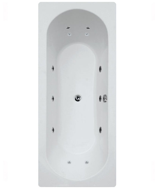 Sonas Clover 1800X800Mm Double Ended 12 White Jet Whirlpool Bath 