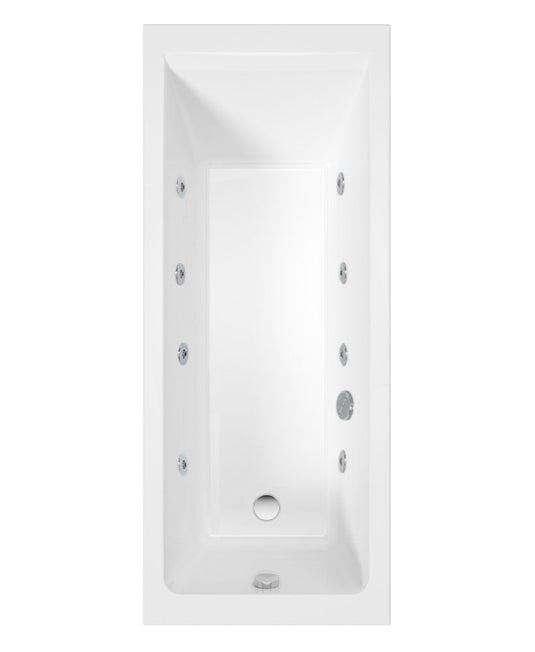 Sonas Cubo 1700X700Mm Single Ended 8 White Jet Whirlpool Bath