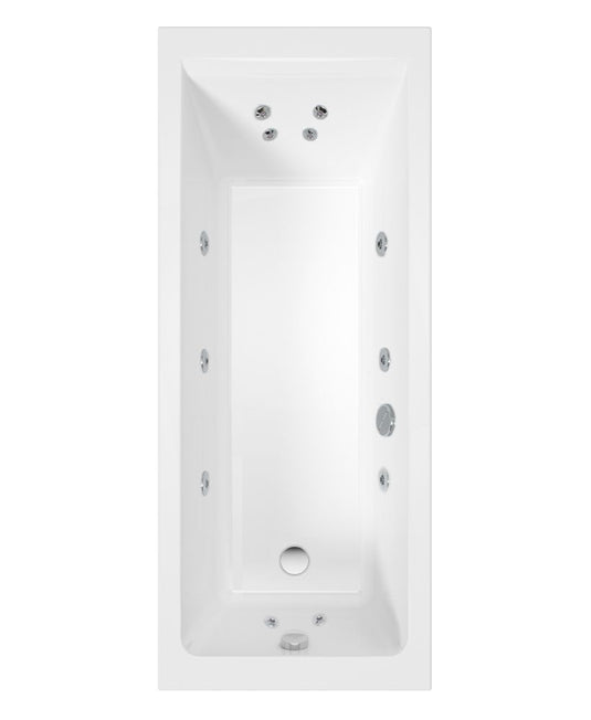 Sonas Cubo 1700X750Mm Single Ended 12 White Jet Whirlpool Bath