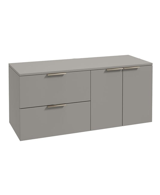 Gloss White Sonas Fjord Wall Hung vanity unit with Nickel Handle