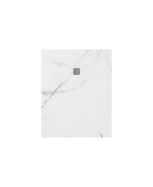 Sonas Unity Rectangle 1000X800Mm Shower Tray & Waste | White Marble