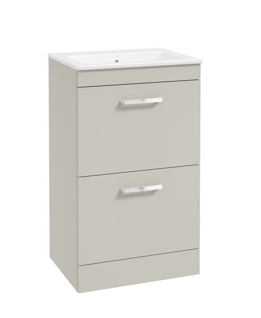 Sonas Corta Floorstanding 50Cm Two Drawer Unit | Whispering Willow | Chrome Handles | UF1833