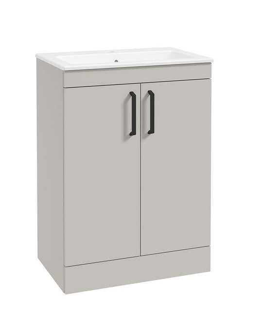 Sonas Corta Floorstanding 60Cm Two Door Unit | Morning Mist | Black Handles | UF1842