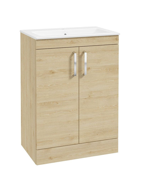 Sonas Corta Floorstanding 60Cm Two Door Unit | Honey Oak | Chrome Handles | UF1845