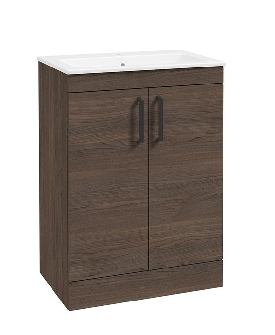 Sonas Corta Floorstanding 60Cm Two Door Unit | Sable Ash | Black Handles | UF1848