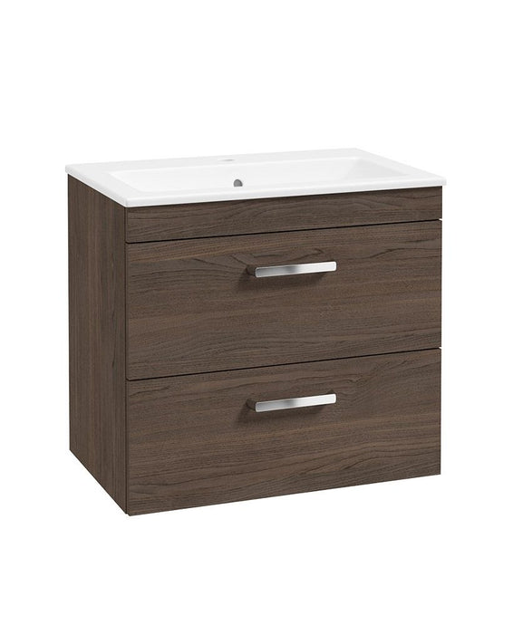 Sonas Corta Wall Hung 60Cm Two Drawer Unit | Sable Ash | Chrome Handles | UF1917