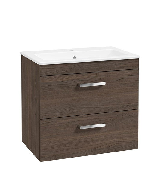 Sonas Corta Wall Hung 60Cm Two Drawer Unit | Sable Ash | Chrome Handles | UF1917