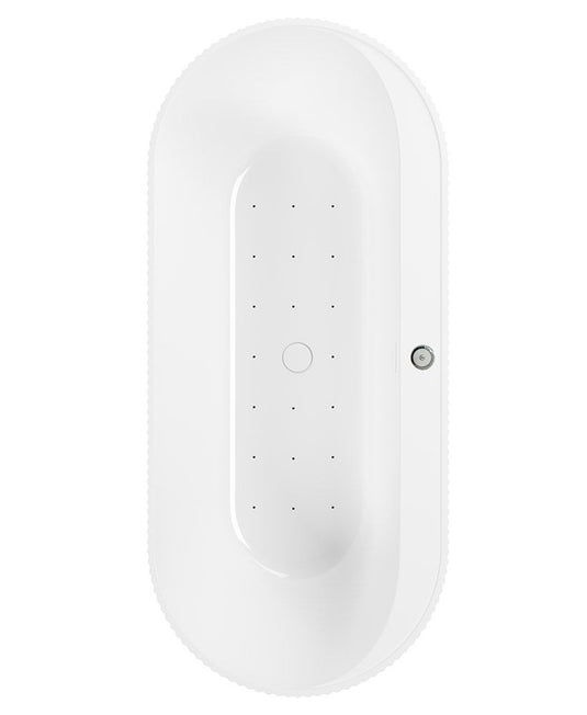 Sonas Reed Fluted 1700X750Mm Freestanding Air Jet System Whirlpool Bath | White 