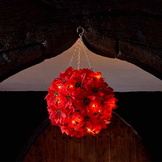 30cm Inlit Poinsettia Ball | 2541003