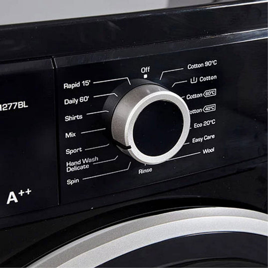 NordMende Washing Machine | 7KG | Black | 1200 Spin | WMT1271BL