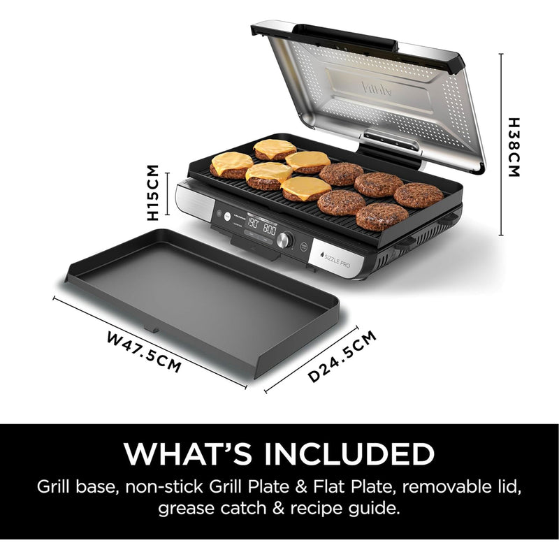 Завантажте зображення в засіб перегляду галереї, Ninja Sizzle Low Smoke Indoor Grill &amp; Flat Plate | GX101UK

