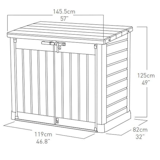XL dark grey storage box dimensions
