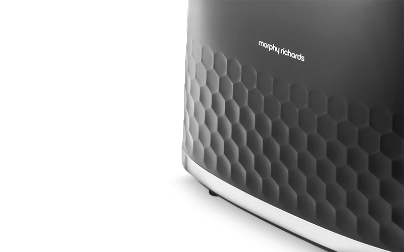 Load image into Gallery viewer, honeycomb texture on the bottom of the black/chrome 2 slice mr hive toaster
