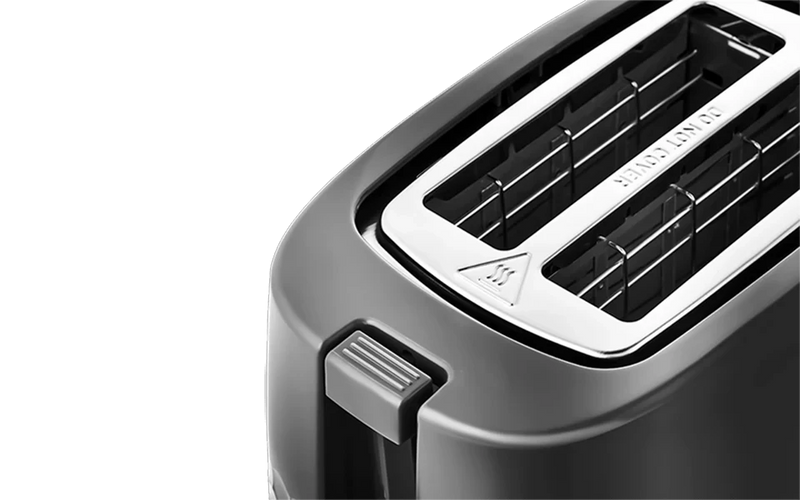 Load image into Gallery viewer, black/chrome 2 slice mr hive toaster push button control
