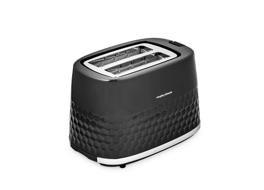 black/chrome 2 slice mr hive toaster side view