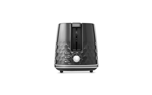 black/chrome 2 slice mr hive toaster control panel